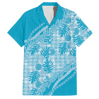 Hawaii Breadfruit Palaka Hawaiian Shirt Polu Maile Lei LT9 Blue - Polynesian Pride