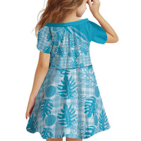 Hawaii Breadfruit Palaka Kid Short Sleeve Dress Polu Maile Lei LT9 - Polynesian Pride
