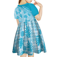 Hawaii Breadfruit Palaka Kid Short Sleeve Dress Polu Maile Lei LT9 - Polynesian Pride