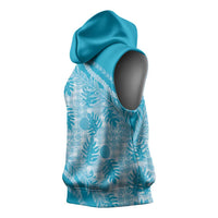 Hawaii Breadfruit Palaka Sleeveless Hoodie Polu Maile Lei LT9 - Polynesian Pride