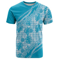 Hawaii Breadfruit Palaka T Shirt Polu Maile Lei LT9 Blue - Polynesian Pride