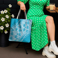 Hawaii Breadfruit Palaka Tote Bag Polu Maile Lei - Polynesian Pride