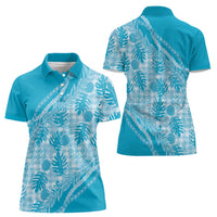 Hawaii Breadfruit Palaka Women Polo Shirt Polu Maile Lei LT9 - Polynesian Pride