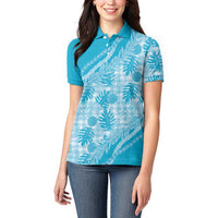 Hawaii Breadfruit Palaka Women Polo Shirt Polu Maile Lei LT9 - Polynesian Pride