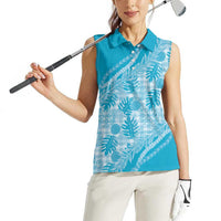 Hawaii Breadfruit Palaka Women Sleeveless Polo Shirt Polu Maile Lei - Polynesian Pride