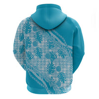 Hawaii Breadfruit Palaka Zip Hoodie Polu Maile Lei LT9 - Polynesian Pride