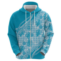 Hawaii Breadfruit Palaka Zip Hoodie Polu Maile Lei LT9 - Polynesian Pride