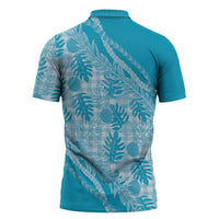 Hawaii Breadfruit Palaka Zipper Polo Shirt Polu Maile Lei LT9 - Polynesian Pride