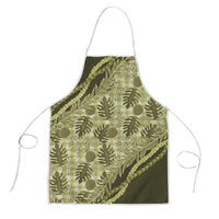 Hawaii Breadfruit Palaka Apron Omaomao Maile Lei LT9 Green - Polynesian Pride