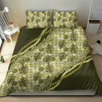 Hawaii Breadfruit Palaka Bedding Set Omaomao Maile Lei - Polynesian Pride