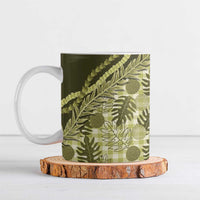 Hawaii Breadfruit Palaka Ceramic Mug Omaomao Maile Lei LT9 Green - Polynesian Pride