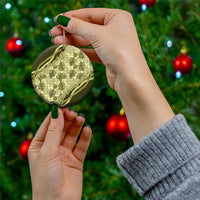 Hawaii Breadfruit Palaka Ceramic Ornament Omaomao Maile Lei - Polynesian Pride