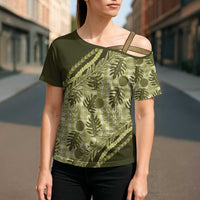 Hawaii Breadfruit Palaka Cross Shoulder Shirt Omaomao Maile Lei LT9 - Polynesian Pride