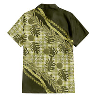 Hawaii Breadfruit Palaka Family Matching Long Sleeve Bodycon Dress and Hawaiian Shirt Omaomao Maile Lei - Polynesian Pride