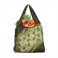 Hawaii Breadfruit Palaka Grocery Bag Omaomao Maile Lei - Polynesian Pride