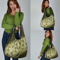 Hawaii Breadfruit Palaka Grocery Bag Omaomao Maile Lei - Polynesian Pride