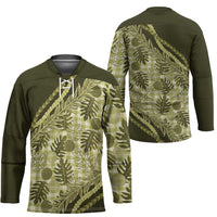 Hawaii Breadfruit Palaka Hockey Jersey Omaomao Maile Lei LT9 - Polynesian Pride