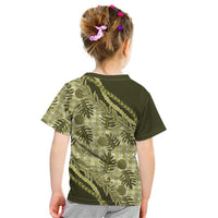 Hawaii Breadfruit Palaka Kid T Shirt Omaomao Maile Lei LT9 - Polynesian Pride