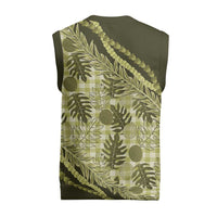 Hawaii Breadfruit Palaka Christmas Knitted V-Neck Vest Omaomao Maile Lei - Polynesian Pride