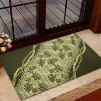 Hawaii Breadfruit Palaka Rubber Doormat Omaomao Maile Lei LT9 - Polynesian Pride