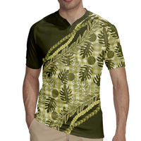 Hawaii Breadfruit Palaka Rugby Jersey Omaomao Maile Lei LT9 - Polynesian Pride