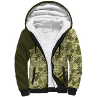 Hawaii Breadfruit Palaka Sherpa Hoodie Omaomao Maile Lei - Polynesian Pride