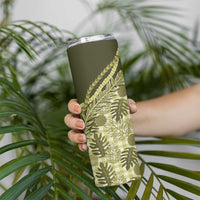Hawaii Breadfruit Palaka Skinny Tumbler Omaomao Maile Lei - Polynesian Pride