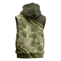 Hawaii Breadfruit Palaka Sleeveless Hoodie Omaomao Maile Lei LT9 - Polynesian Pride