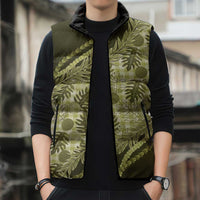 Hawaii Breadfruit Palaka Sleeveless Puffer Jacket Omaomao Maile Lei LT9 - Polynesian Pride