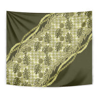 Hawaii Breadfruit Palaka Tapestry Omaomao Maile Lei - Polynesian Pride