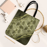 Hawaii Breadfruit Palaka Tote Bag Omaomao Maile Lei - Polynesian Pride