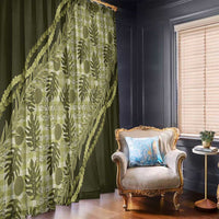 Hawaii Breadfruit Palaka Window Curtain Omaomao Maile Lei - Polynesian Pride