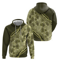 Hawaii Breadfruit Palaka Zip Hoodie Omaomao Maile Lei LT9 - Polynesian Pride