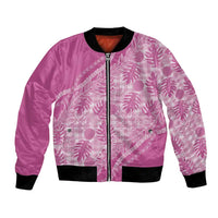 Hawaii Breadfruit Palaka Bomber Jacket Omaomao Ulaula Maile Lei - Polynesian Pride