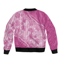 Hawaii Breadfruit Palaka Bomber Jacket Omaomao Ulaula Maile Lei - Polynesian Pride