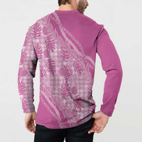Hawaii Breadfruit Palaka Button Sweatshirt Omaomao Ulaula Maile Lei LT9 - Polynesian Pride