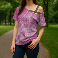 Hawaii Breadfruit Palaka Cross Shoulder Shirt Omaomao Ulaula Maile Lei LT9 - Polynesian Pride