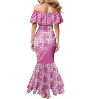 Hawaii Breadfruit Palaka Family Matching Mermaid Dress and Hawaiian Shirt Omaomao Ulaula Maile Lei - Polynesian Pride