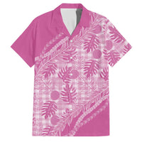 Hawaii Breadfruit Palaka Family Matching Off Shoulder Short Dress and Hawaiian Shirt Omaomao Ulaula Maile Lei - Polynesian Pride