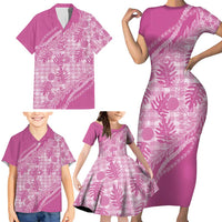 Hawaii Breadfruit Palaka Family Matching Short Sleeve Bodycon Dress and Hawaiian Shirt Omaomao Ulaula Maile Lei - Polynesian Pride