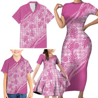 Hawaii Breadfruit Palaka Family Matching Short Sleeve Bodycon Dress and Hawaiian Shirt Omaomao Ulaula Maile Lei - Polynesian Pride