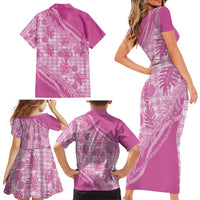 Hawaii Breadfruit Palaka Family Matching Short Sleeve Bodycon Dress and Hawaiian Shirt Omaomao Ulaula Maile Lei - Polynesian Pride