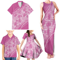 Hawaii Breadfruit Palaka Family Matching Tank Maxi Dress and Hawaiian Shirt Omaomao Ulaula Maile Lei - Polynesian Pride
