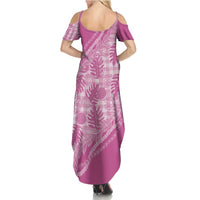 Hawaii Breadfruit Palaka Summer Maxi Dress Omaomao Ulaula Maile Lei LT9 - Polynesian Pride