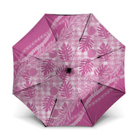 Hawaii Breadfruit Palaka Umbrella Omaomao Ulaula Maile Lei LT9 One Size Folded 11.42 inch Opened Diameter 37.4 inch Pink - Polynesian Pride