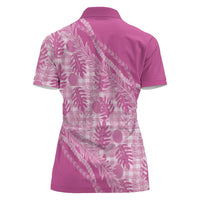 Hawaii Breadfruit Palaka Women Polo Shirt Omaomao Ulaula Maile Lei LT9 - Polynesian Pride