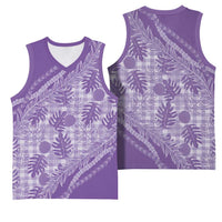 Hawaii Breadfruit Palaka Basketball Jersey Poni Maile Lei LT9 - Polynesian Pride