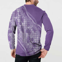 Hawaii Breadfruit Palaka Button Sweatshirt Poni Maile Lei LT9 - Polynesian Pride