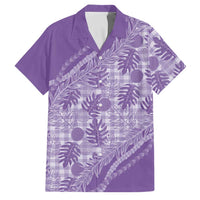 Hawaii Breadfruit Palaka Family Matching Off The Shoulder Long Sleeve Dress and Hawaiian Shirt Poni Maile Lei - Polynesian Pride