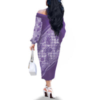 Hawaii Breadfruit Palaka Family Matching Off The Shoulder Long Sleeve Dress and Hawaiian Shirt Poni Maile Lei - Polynesian Pride